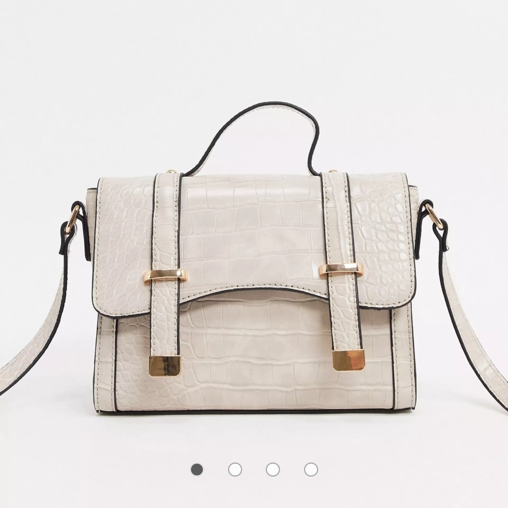 ASOS Designs Cream Croc Crossbody